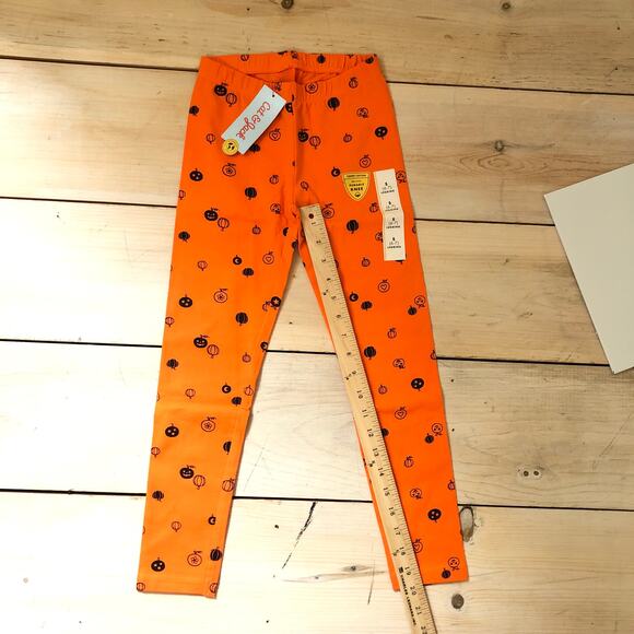 Cat & Jack NWT Girls' Orange Black Halloween Leggings Size S (6/7) - Picture 7 of 10